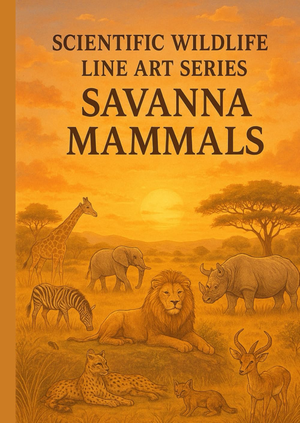 Scientific Wildlife Line Art Series – Savanna Mammals: A Fine Line Art Collection of Mammals from the African Savanna