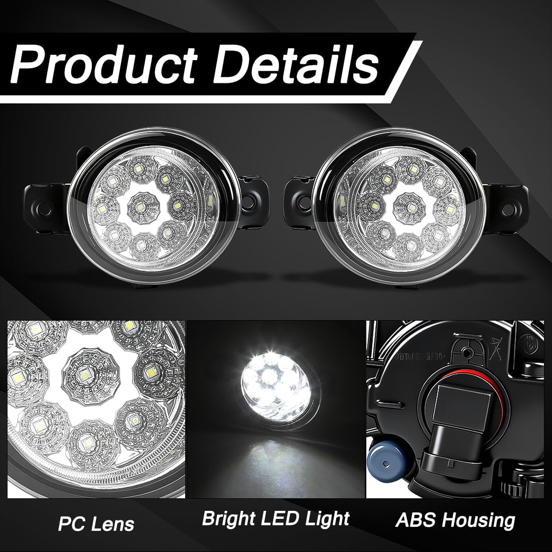 White 9 LED Fog Lights For Nissan Rogue Sentra Altima Murano Juke Pathfinder Fog Lamp For Infiniti QX60 G37 JX35