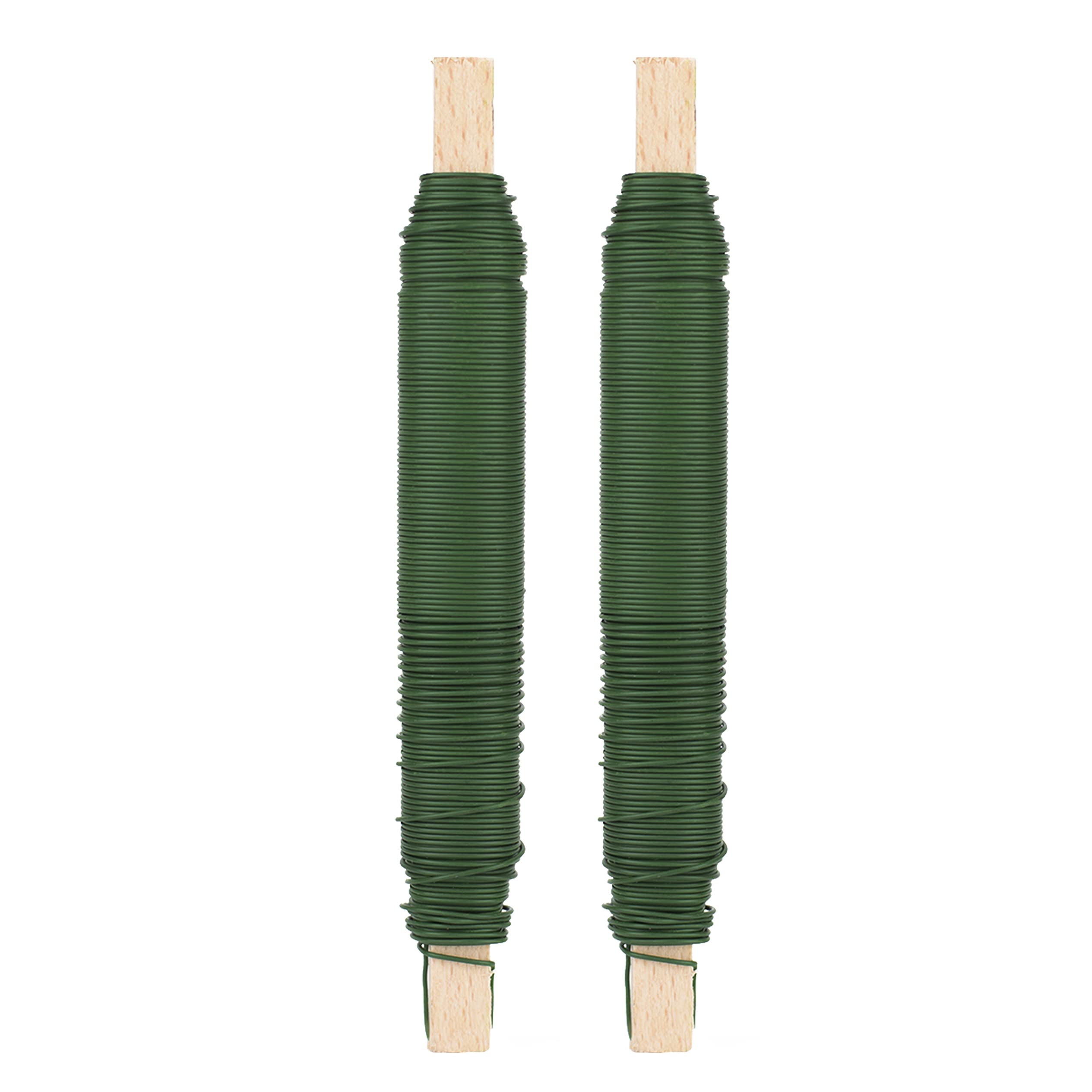 Inter Flowers GmbHWinding Wire Sets Binding Wire on Wood - Craft Wire Rustproof Size/Material Plant Wire Flower Wrap Wire Floristry Flower Wire (2, Green Varnished 0.65 mm/38 m)
