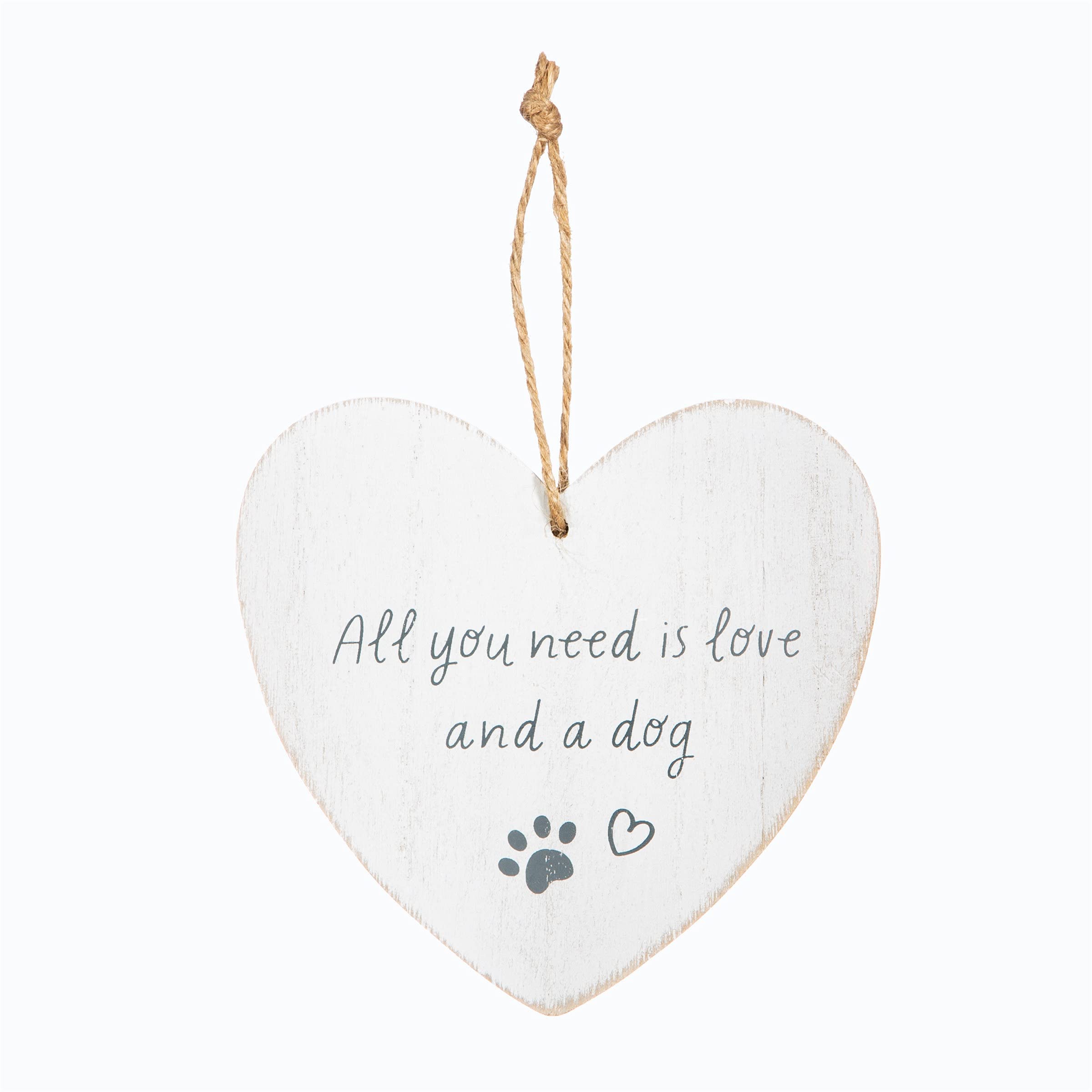 Sass & Belle All You Need Is Love And A Dog Heart Plaque