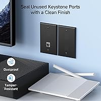 Vista 2 de Cable Matters Paquete de 20 insertos de conector Keystone en blanco en negro, insertos en blanco para placas de pared Keystone / paneles de conexión