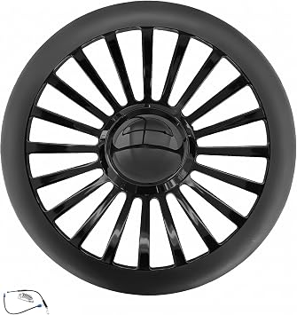 X-AVION 14" Radiator Spoke Design Style Billet Aluminum 9-Bolt Steering Wheel, Black Leather Half Wrap with 9-Bolt Dish Design & Mirror-Polished Black Horn Button, Fits Most 1967-94 GM Cars