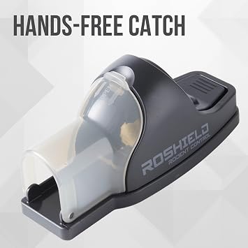 ROSHIELD Touch-free Kill & Throw Away Mouse Trap, Hand-Free Reusable Snap Traps that Kill Instantly, New Strongers Snap Mechanism - 2 PACK.
