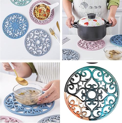 Miniatura 4 de Moldes de resina para posavasos de 2 piezas, moldes de silicona grandes con diseño 3D Mandala Flower Geode, moldes epoxi, alfombrillas de silicona