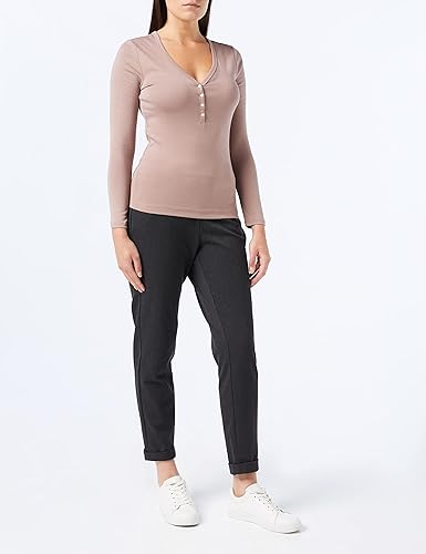 Miniatura 2 de Tienda Essentials Camiseta de manga larga Henley de punto acanalado para mujer