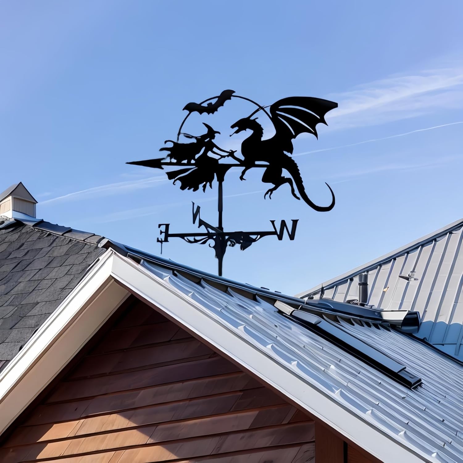 Weather Vane for Roof Mount,3D Black Metal Weathervane