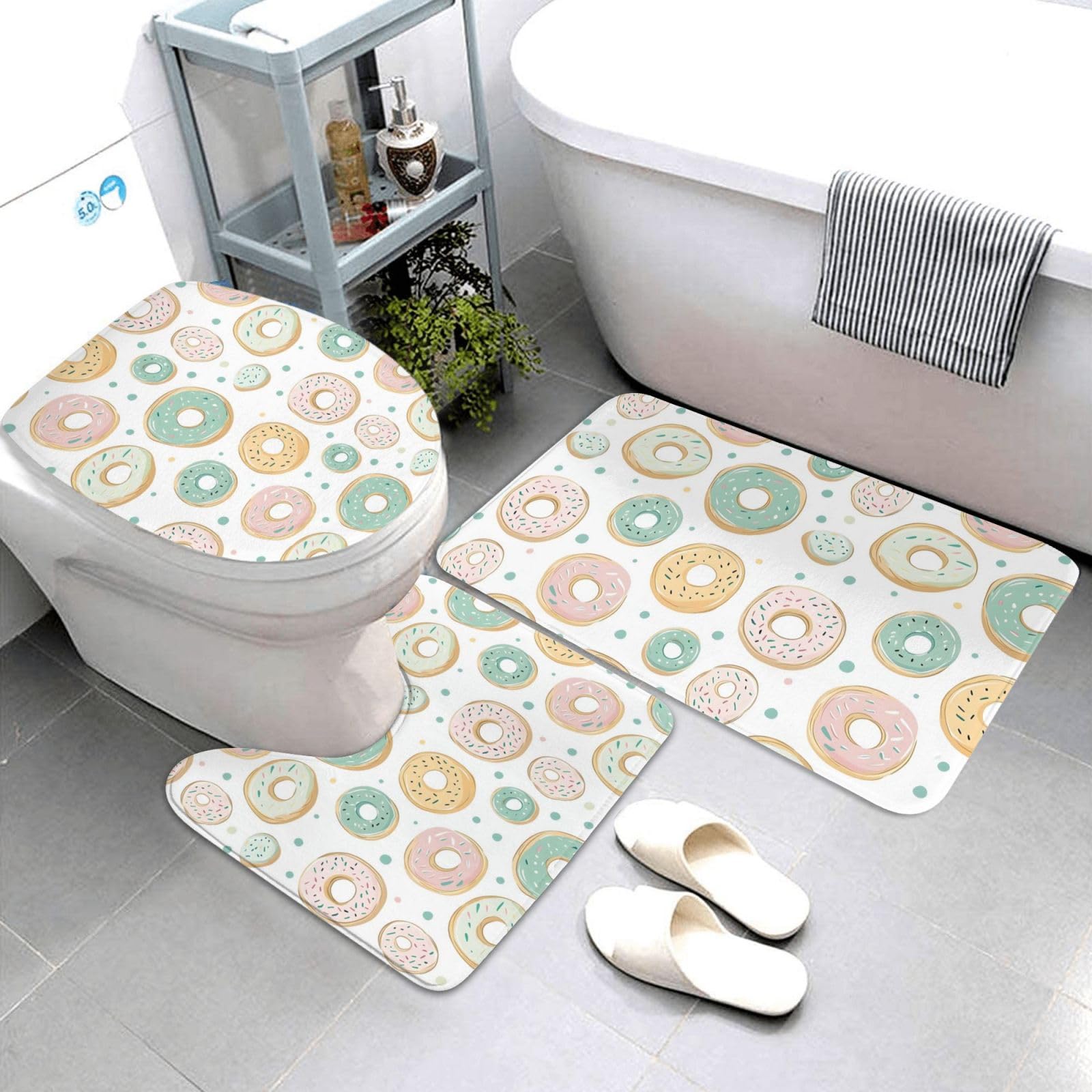 Tapis de bain antidérapant lot de 3 pour éviter les glissades et sols mouillés