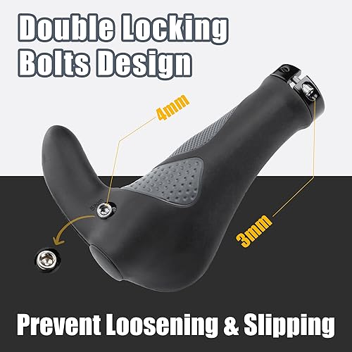 Miniatura 6 de CyclingDeal Empuñaduras de bicicleta de montaña, empuñaduras ergonómicas para manillar de bicicleta, diseño antideslizante para empuñaduras MTB -