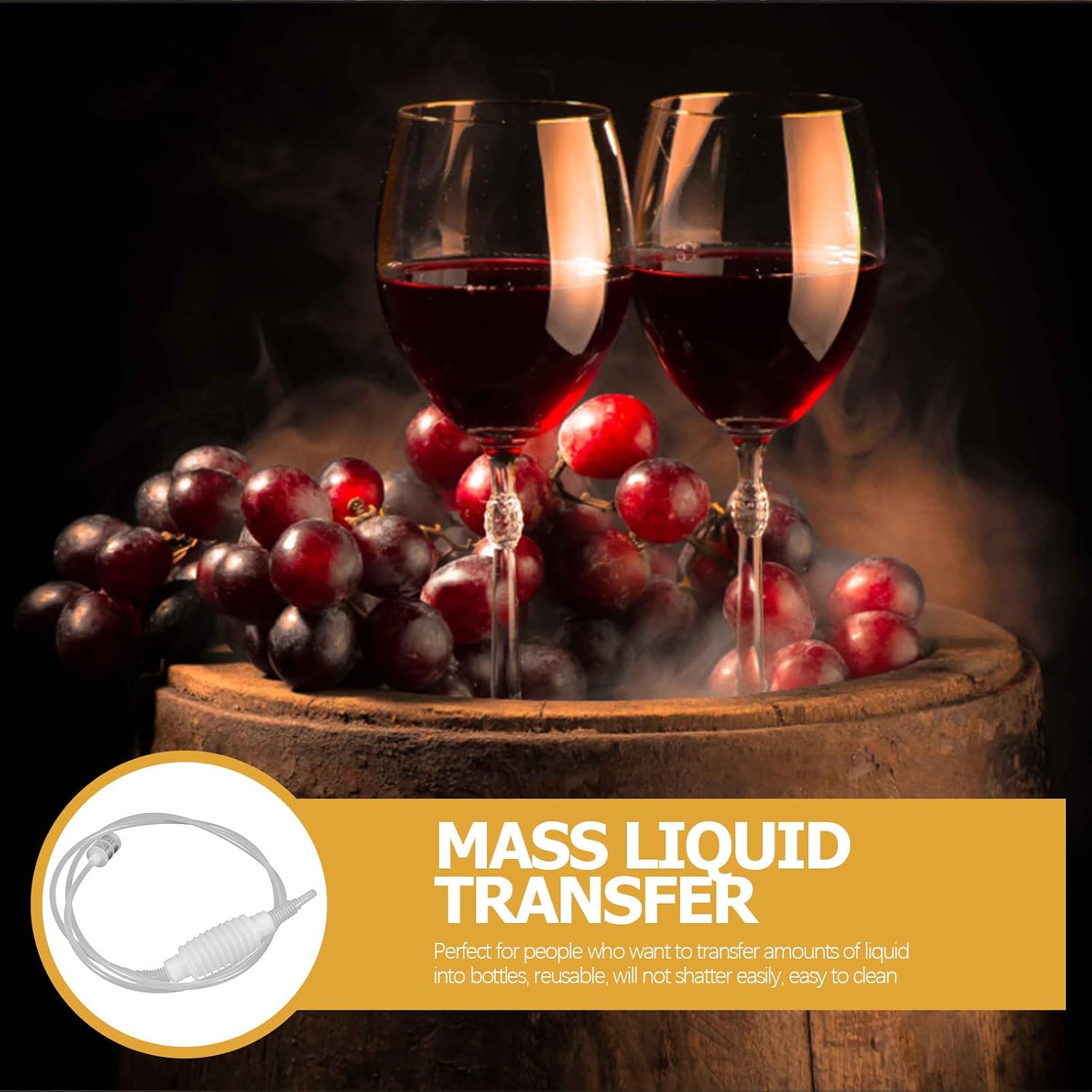 Wine Making Siphon Hose for Liquid Transfer, Plastic White