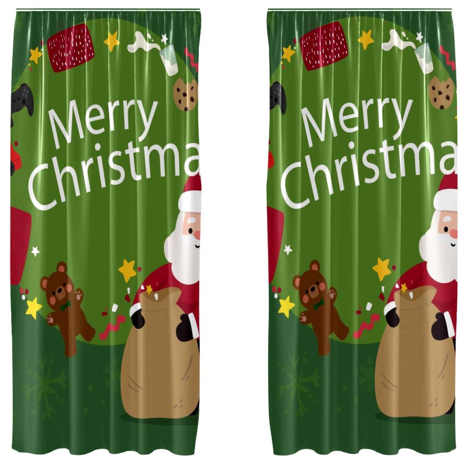 Cortinas de Navidad de 55x84 pulgadas para salones y dormitorios elegantes en invierno