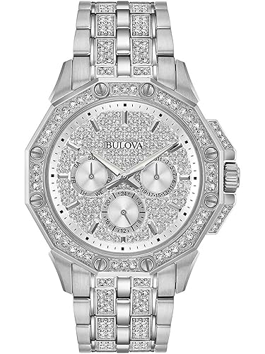Bulova Men's Crystal Octava Chronograph Quartz Watch, Pave Crystal Dial