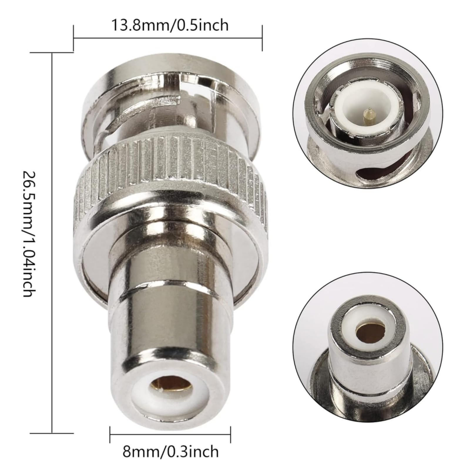 ZOSI 10 Unids BNC Macho A RCA Hembra Conector Adaptador Para Cámara CCTV Sistema De Seguridad Cable De Vídeo