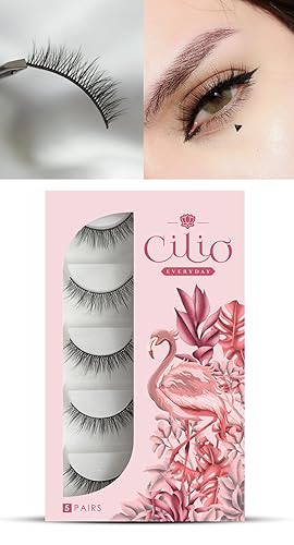 Cilio Pestañas postizas 6D de visón sintético de alta calidad, paquete de 5 pares de pestañas postizas naturales, reutilizables, ligeras y cómodas