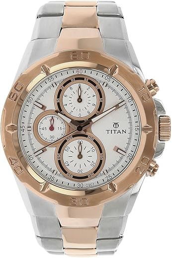 Titan Regalia Regallia Rose Gold Chronograph Stainless Steel Strap Watch for Men-NS9308KM01/NT9308KM01