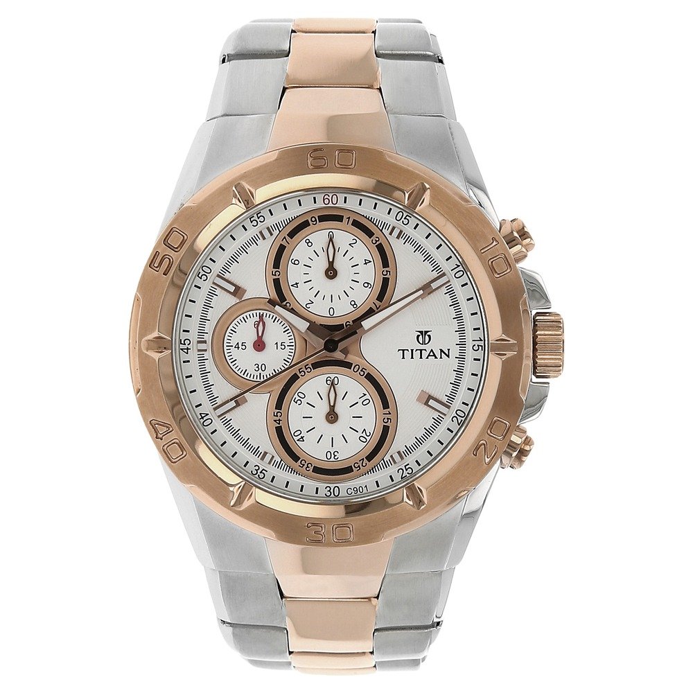 Titan Regalia Regallia Rose Gold Chronograph Stainless Steel Strap Watch for Men-NS9308KM01/NT9308KM01 - Review, Price and Buying Guide