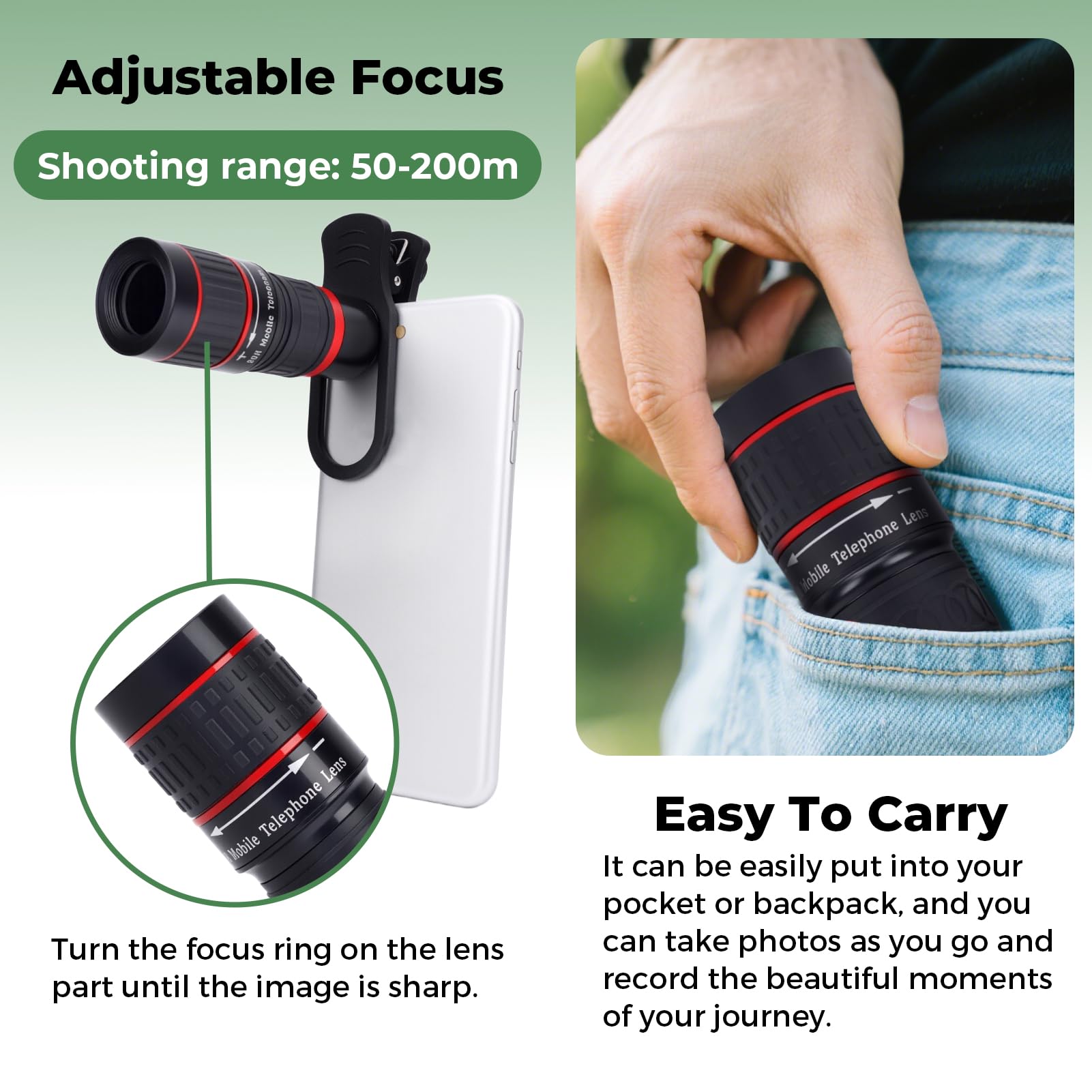 Objectif De Caméra De Téléphone Portable, Téléobjectif Zoom