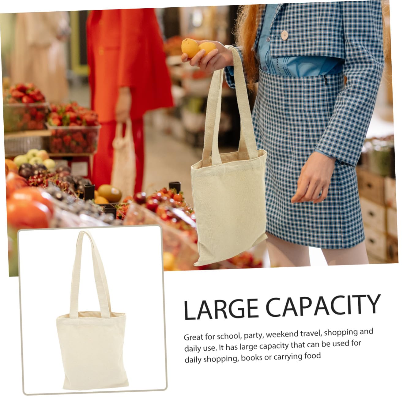 COLLBATH leere Segeltuchtasche faltbar Reisetasche stapelbare Aufbewahrungstaschen wiederverwendbare einkaufstasche weekend travel bag große Freizeittasche Sublimationstragetaschen Weiß