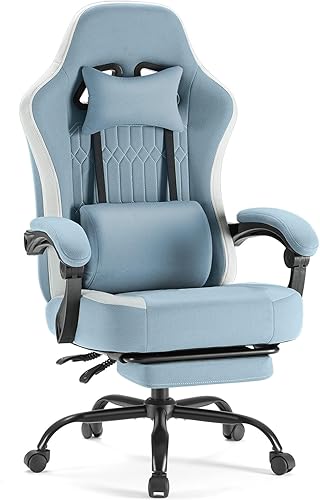 Miniatura 1 de DUMOS Silla de juegos con reposabrazos de conexión, sillas de videojuegos con cojín de resorte de bolsillo, silla ergonómica para computadora con