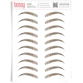 Brows by Bossy Studio & Co Temporary Eyebrow Tattoos Waterproof Eyebrow Stickers, False Tattoos Hair Like Peel Off Instant Transfer Brow curved brown