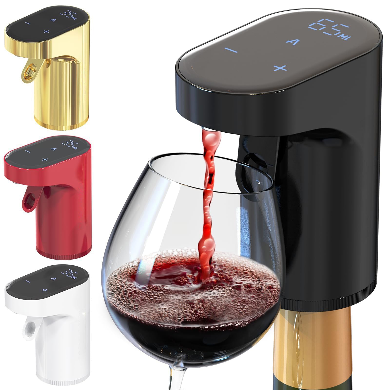 Sipvault – Distributeur de boissons alcoolisées, distributeur de boissons à whisky, distributeur intelligent d'alcool, décanteur de vin électrique, bec verseur, quantité réglable, pompe à vin (noir)