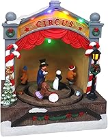 Vista 1 de Aldea Navideña de Circo de Mesa - Aldea de Invierno Pre-iluminada con Nieve - Perfecta Adición a tus Decoraciones Navideñas de Interior - Gran Pieza