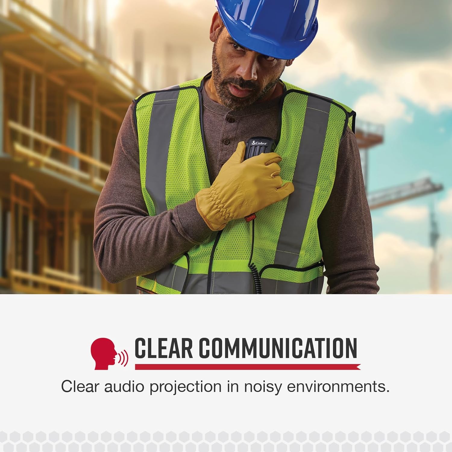 Cobra Handheld Speaker/Mic for Performa 400/450 Business Two-Way Radios - Loud and Clear Audio Projection, Durable Design