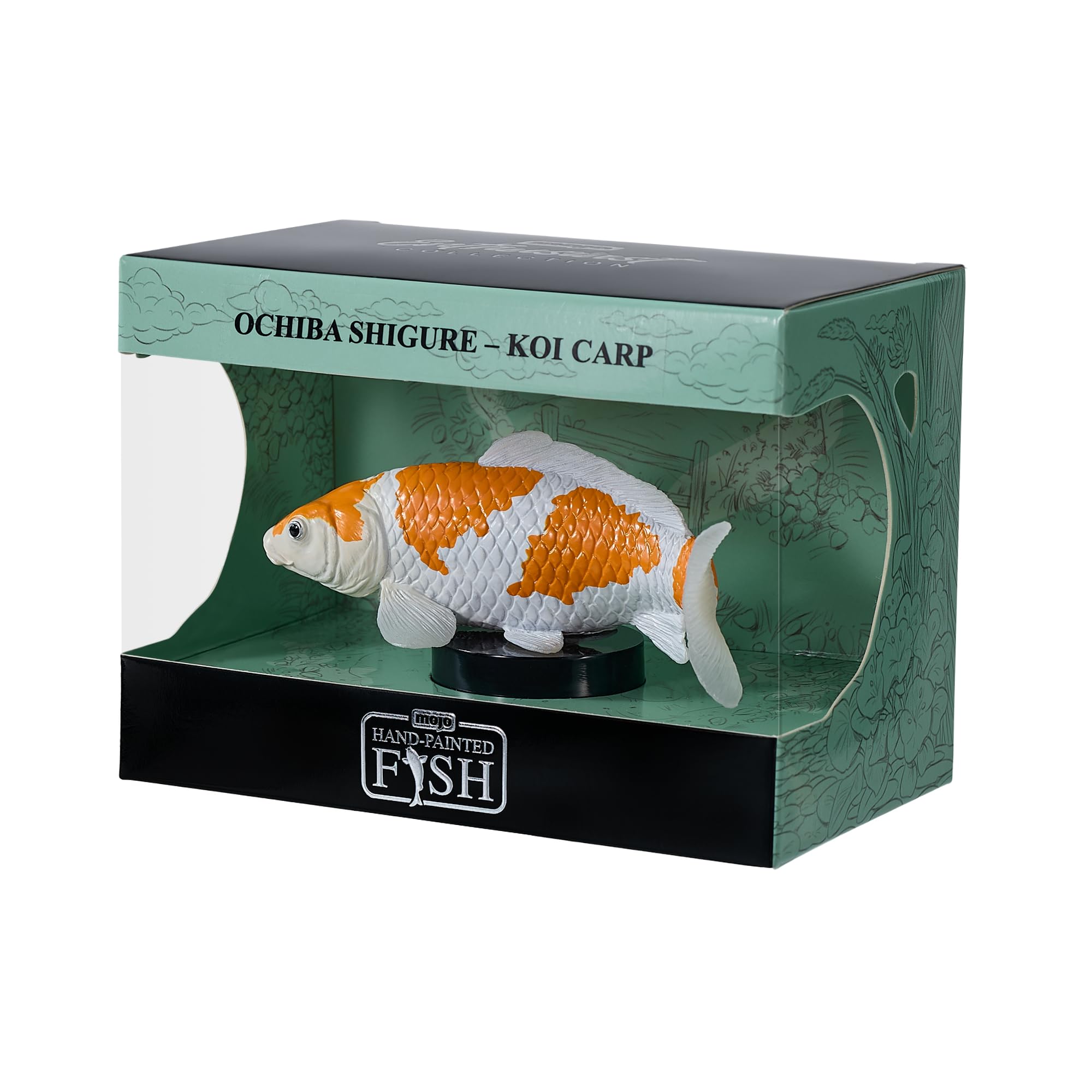 MOJO | Ochiba Shigure Koi Carp Hand-Painted Fish Figurine, Orange and White, Decorative Model, Enthusiast Collection Series 1, Japanese Style (Ochiba Shigure Koi Carp)