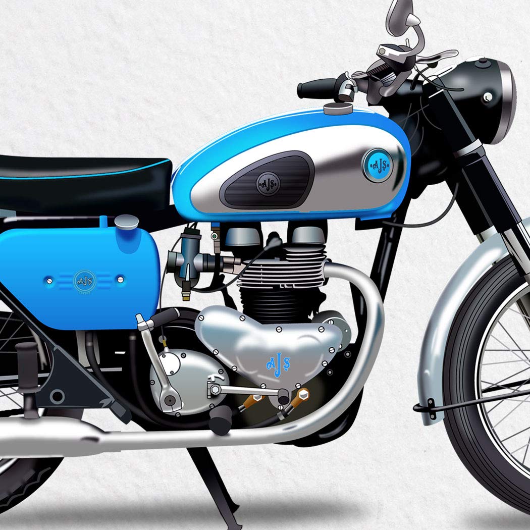 Biglietto d'auguri americano per motociclisti - PERSONALIZZATO - Biglietto d 'auguri per motociclisti - Biglietto con moto classica ad acquerello - Sfondo desertico - Moto classica - Italia
