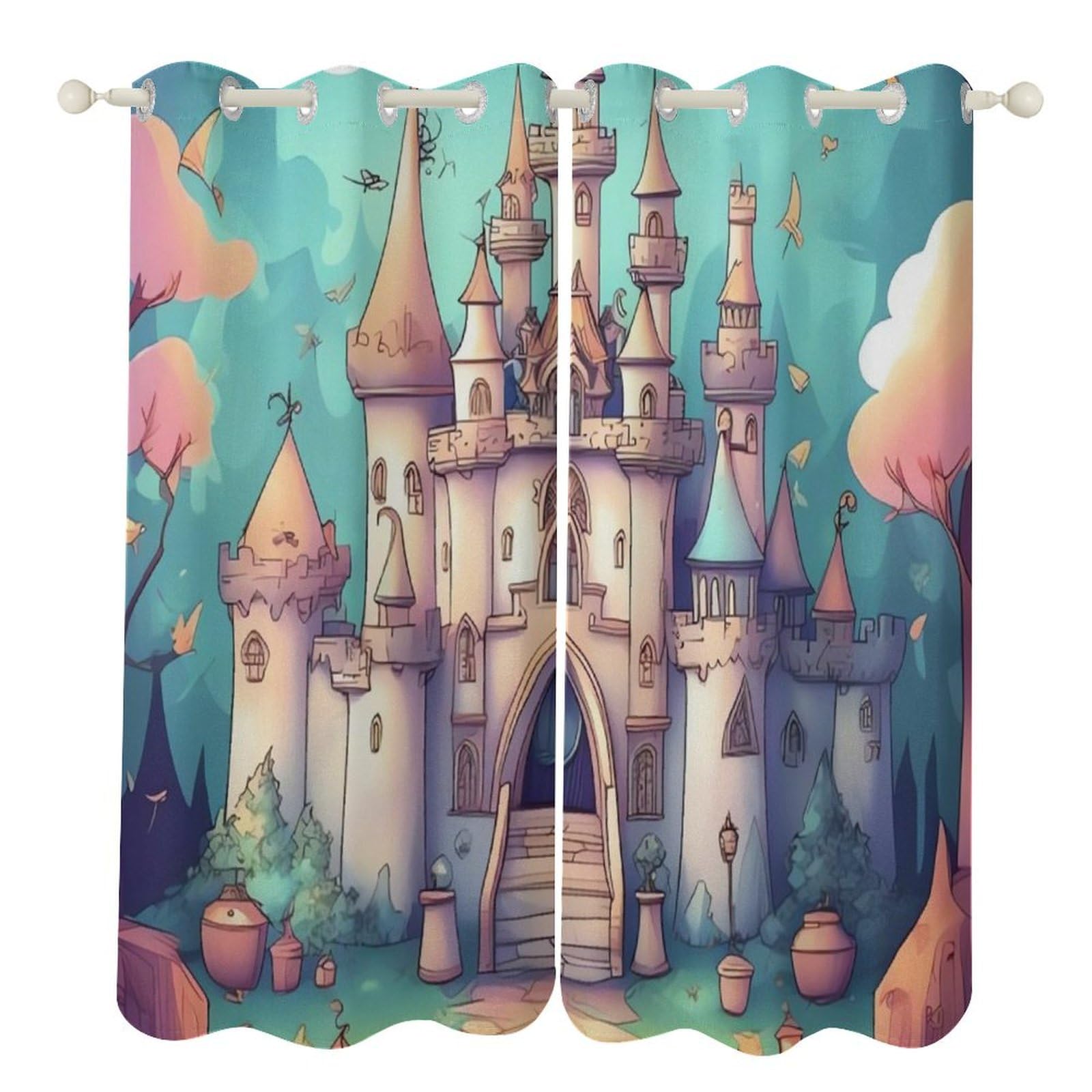 Rideaux occultants château classique 132x213 cm pour salon