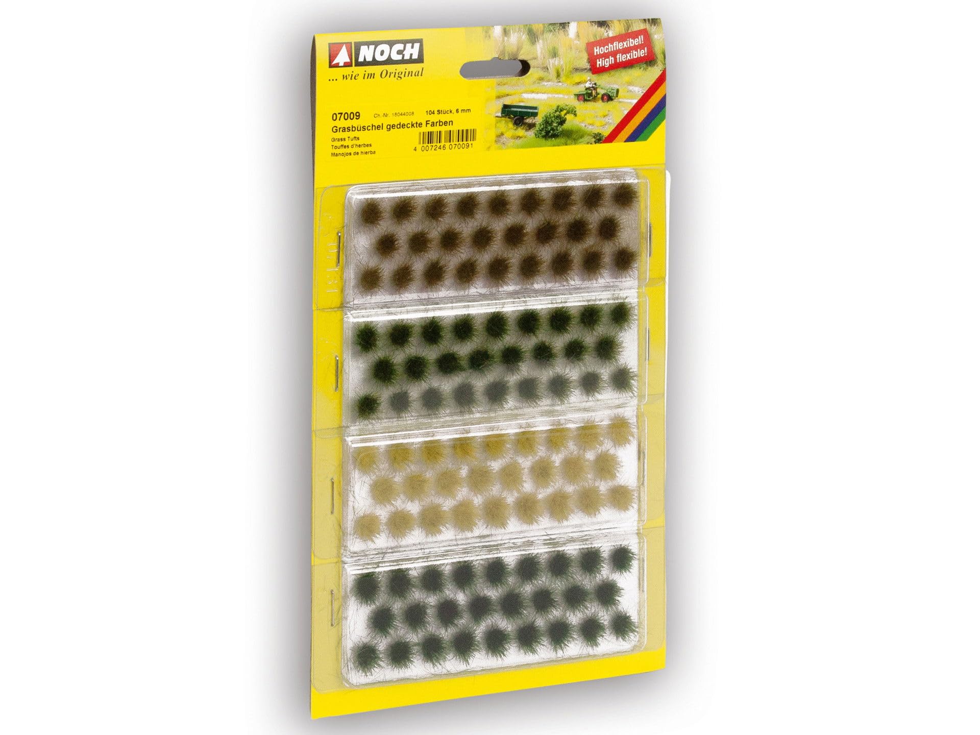 Noch 4007246070091 n7009 Noch Grass Tufts, Dark Green, Medium Green, Brown, Gold Yellow