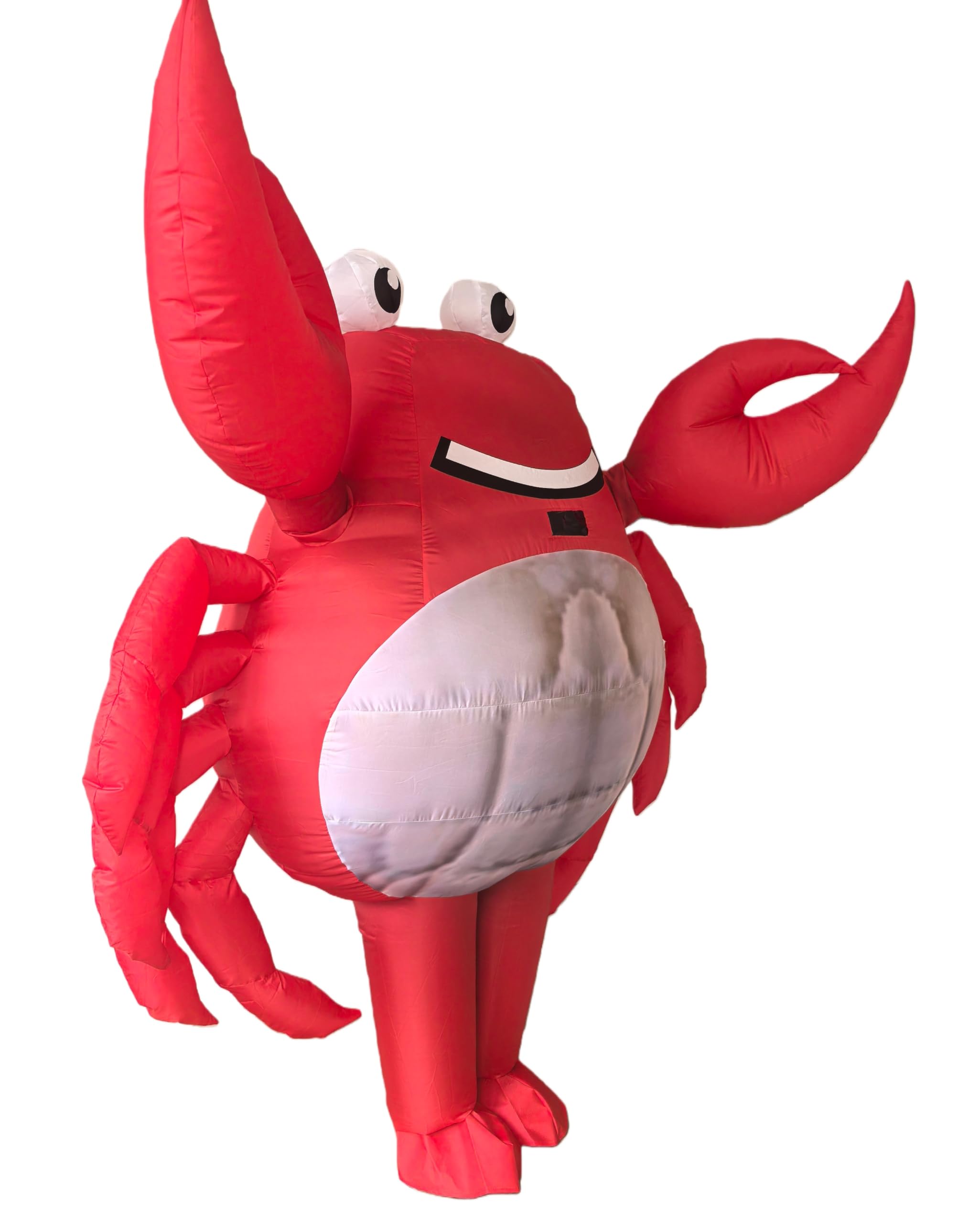 Disfraz inflable de cangrejo para adultos, disfraz de mascota de cuerpo completo de poliéster rojo, disfraz unisex de carnaval con temática de animales