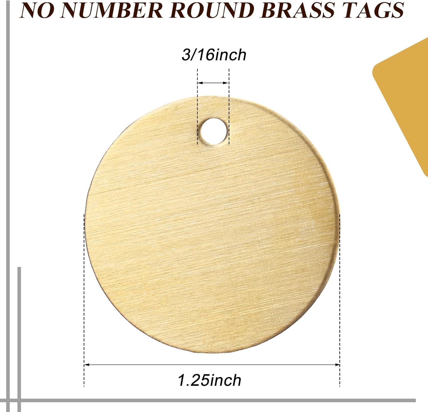 Zhengmy 50 Pcs Round Brass Tags, 1-1/4 Inch Diameter, Gold Blank Metal Stamping Key Brass Tags with Hole Engraving for Pets, Dogs, Plants, Doors - Image 2