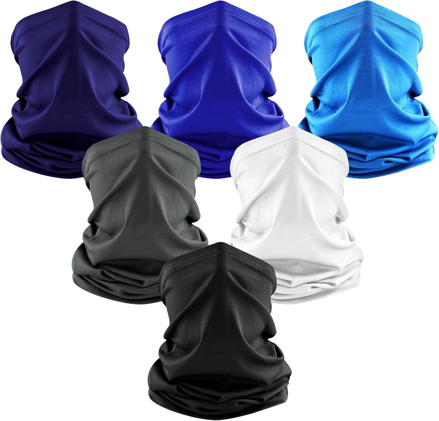 Dapaser 6 Pack Cooling Neck Gaiter Face Mask for Men Women Breathable Dust UV Protection Multifunctional Reusable Face Cover