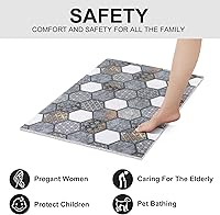 Vista 5 de Extra Large Shower Mat: 24 X 36 Inch Stylish Shower Mats for Inside Shower - Soft PVC Loofah Trimmable Non Slip Shower Mat for Elderly, Quick Drying