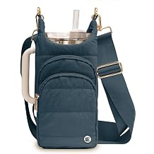 Water Bottle Holder with Strap, 40 oz Crossbody Water Bottle Carrier Sling Bag with RFID Blocking Phone Pocket for Gym Hiking Walking Travel