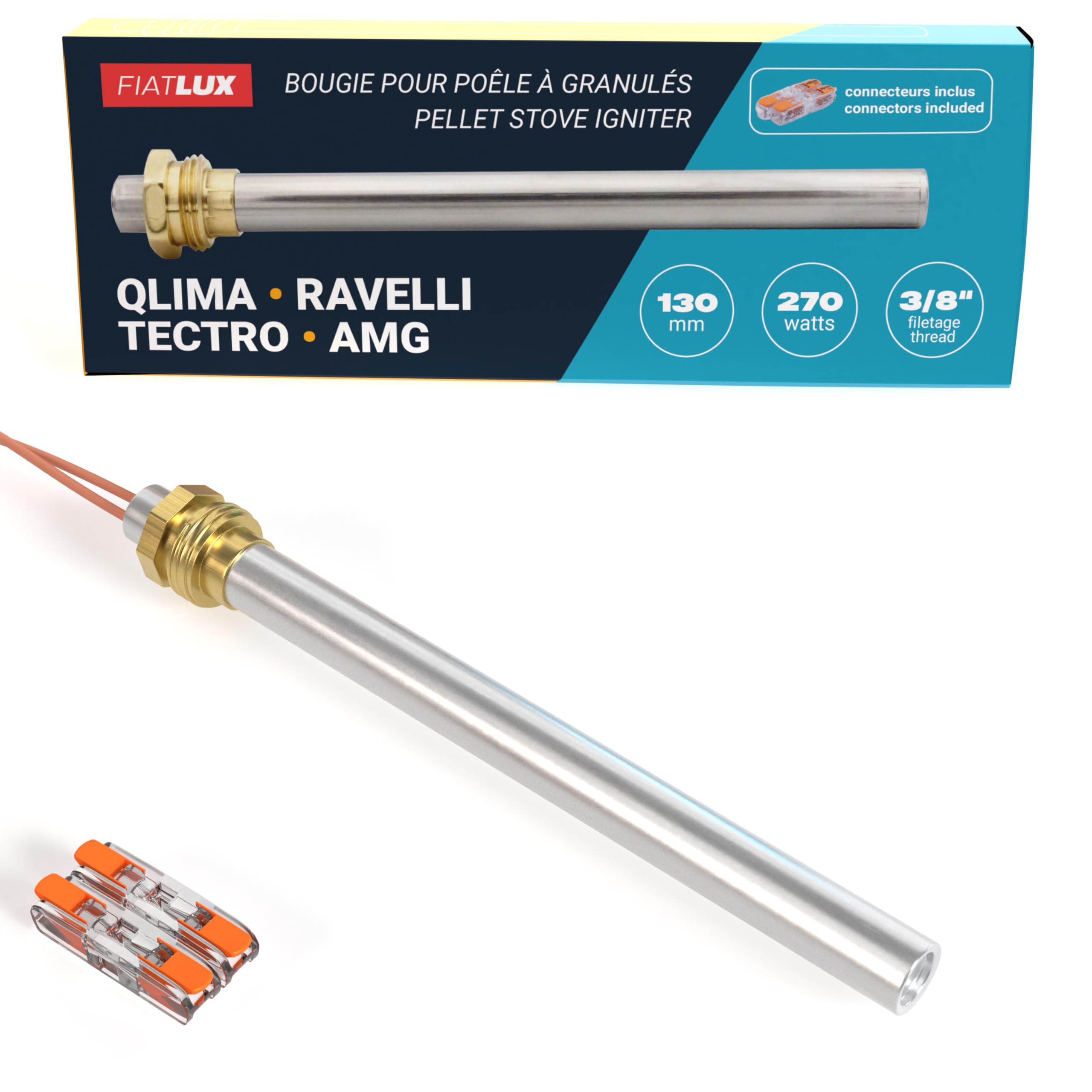Candeletta Stufa a Pellet compatibile Ravelli Tectro AMG 130/140mm 270W Filettatura 3/8