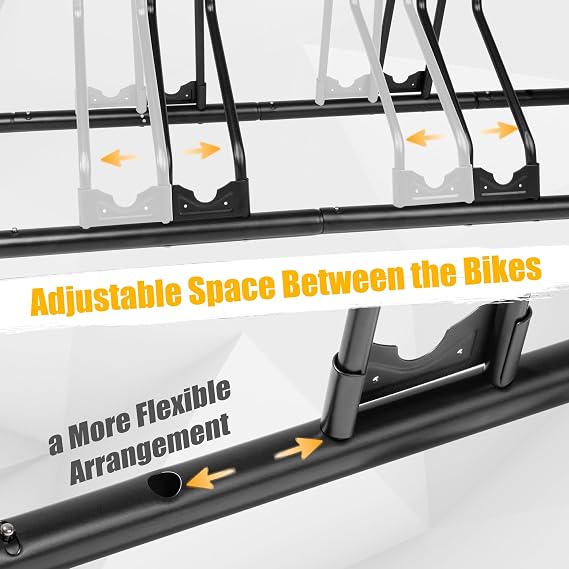 CyclingDeal Bicycle Floor Parking Rack Stand - for Mountain MTB Road Bike - Indoor Home Garage Storage - Adjustable 2 Bikes