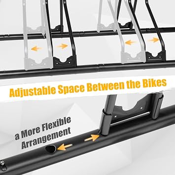 CyclingDeal Bicycle Floor Parking Rack Stand - for Mountain MTB Road Bike - Indoor Home Garage Storage - Adjustable 2 Bikes