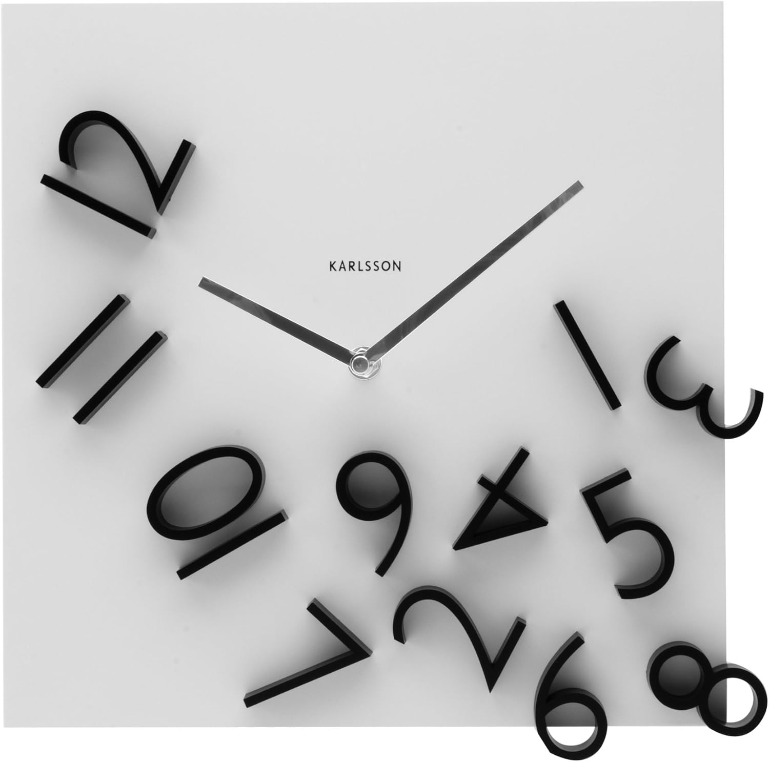 Home Black White Karlsson Wall Clock Falling Numbers Wall Clocks