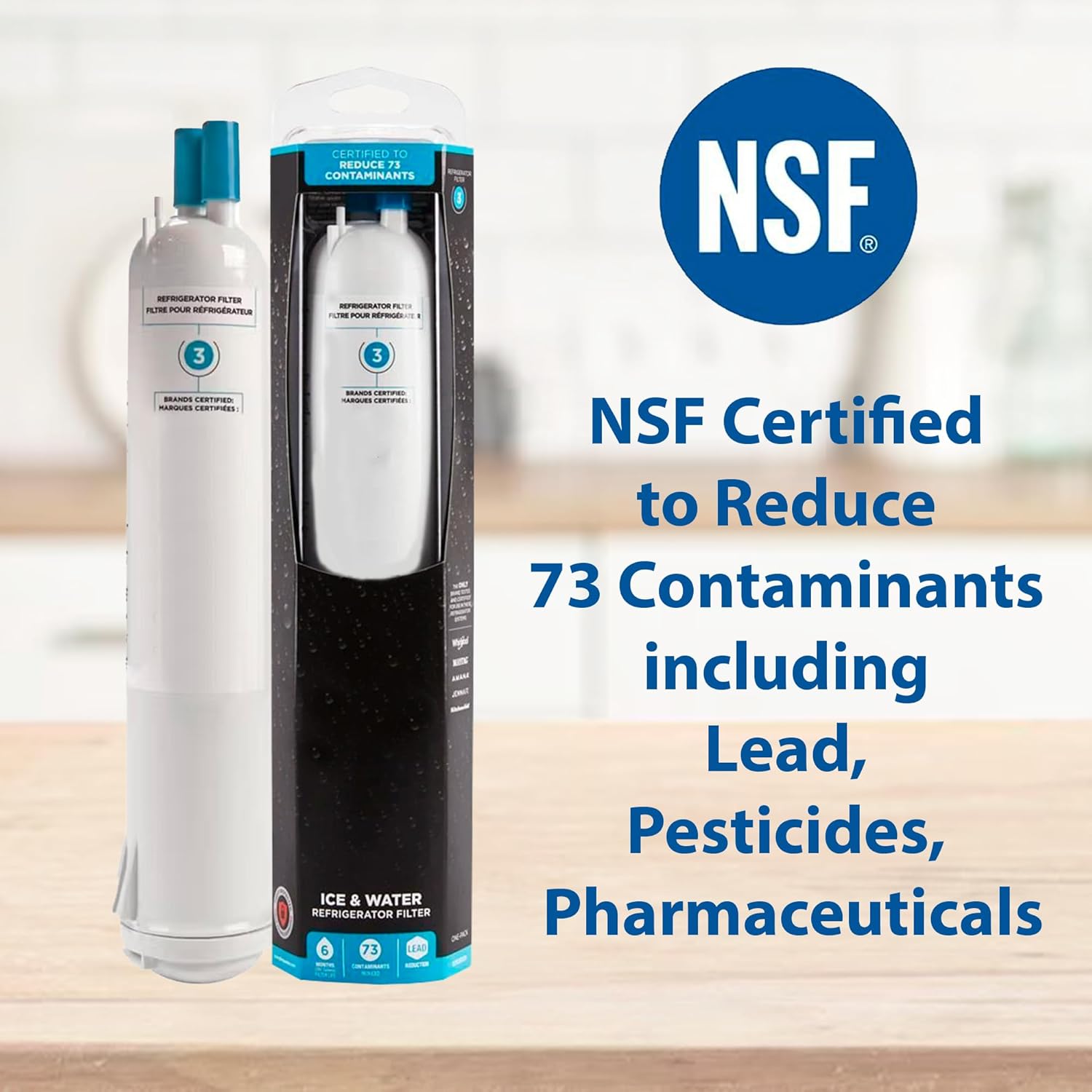 US-Based Supplier – 00750673 Refrigerator Water Filter REPLFLTR20 fits forThermador Bosch Refrigerators - NSF Certified (National Sanitation Foundation)