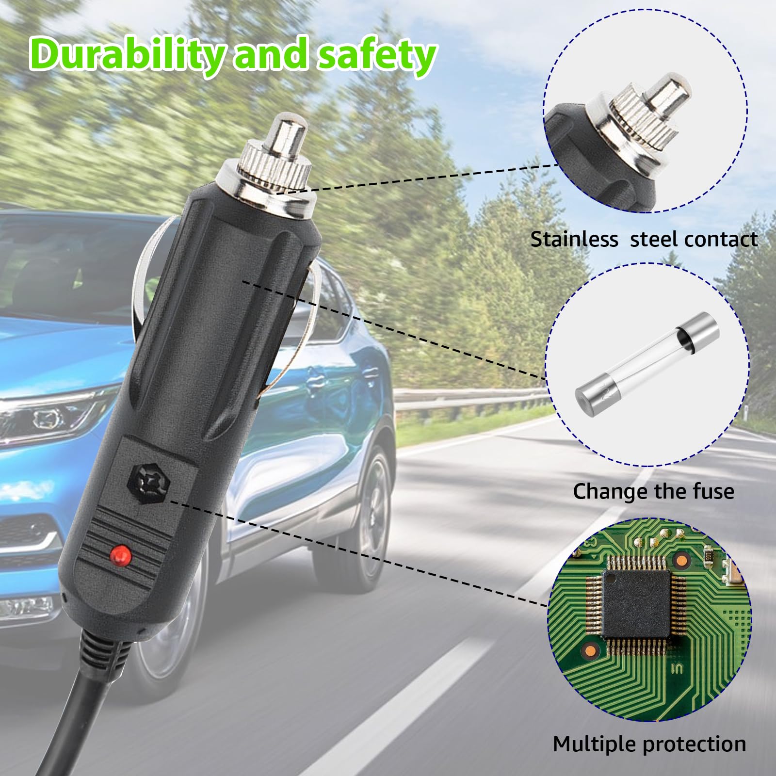 Kabel zasilający detektora radarowego 12 V adapter do zapalniczki - spiralny kabel do ładowania i złącze RJ11 do eskorty/paszportu/Valentine One/Uniden R3/R7/R8/Beltronics