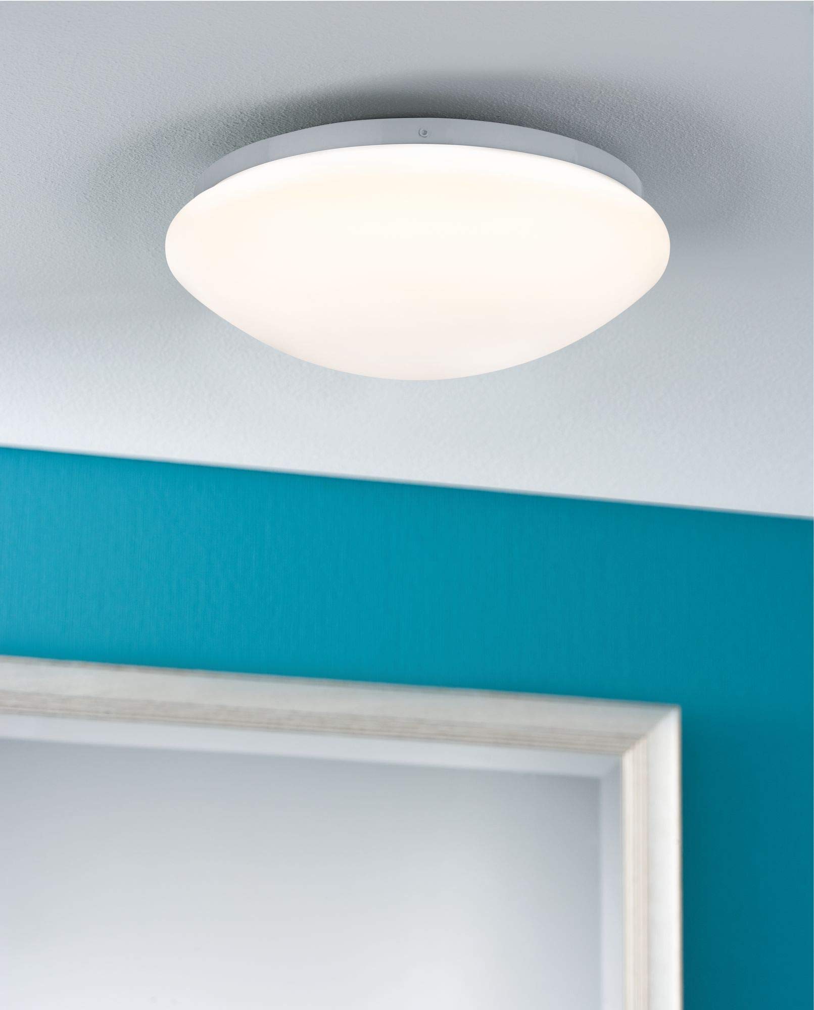 Paulmann 70981 plafonnier LED Leonis rond incl. 1x10 watts IP44 luminaire de salle de bain Blanc éclairage de salon plastique 3000 K