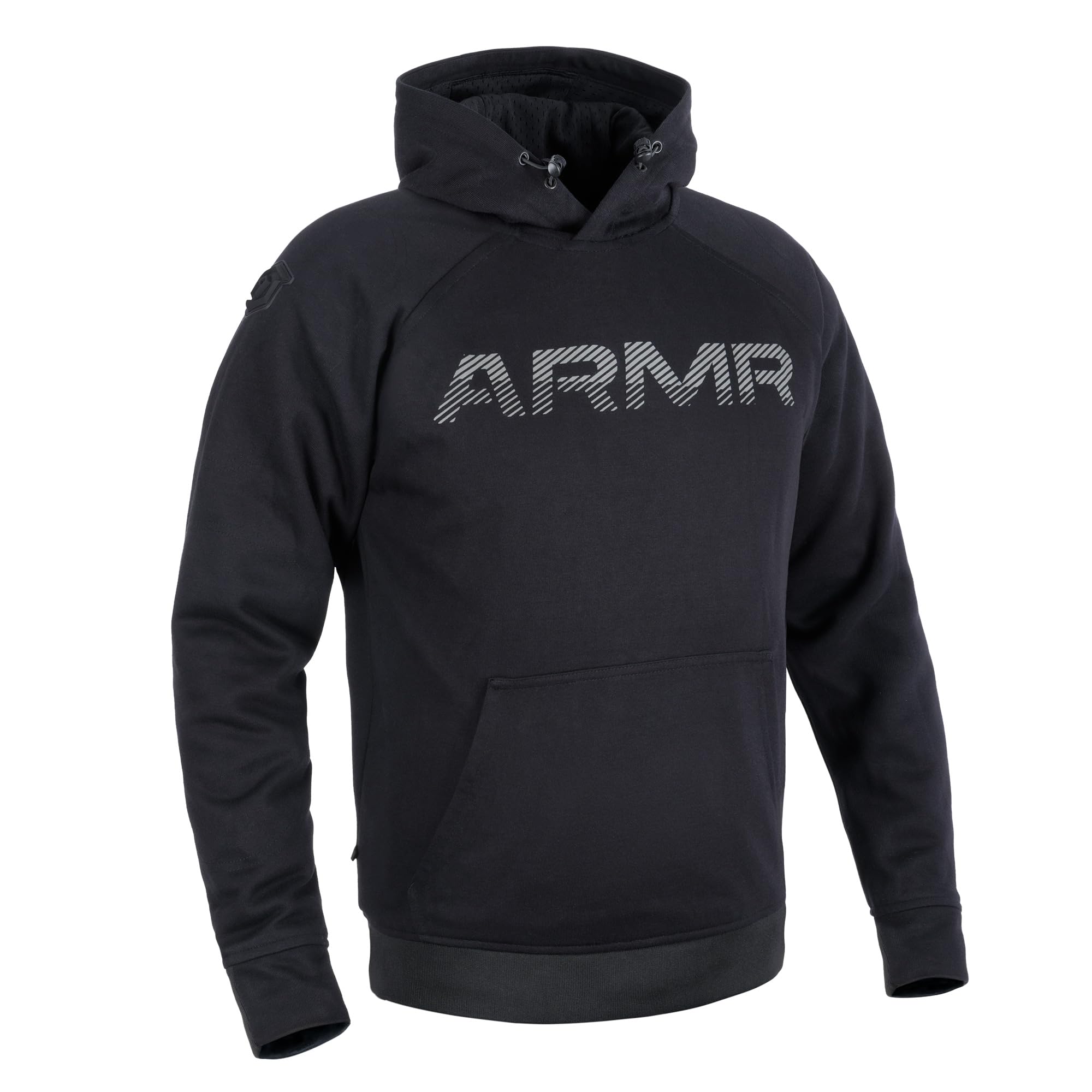 ARMR Men's AKI 1.0 Hoodie | Aramid Reinforced Motorcycle Hooded Fleece, Black, 4XL