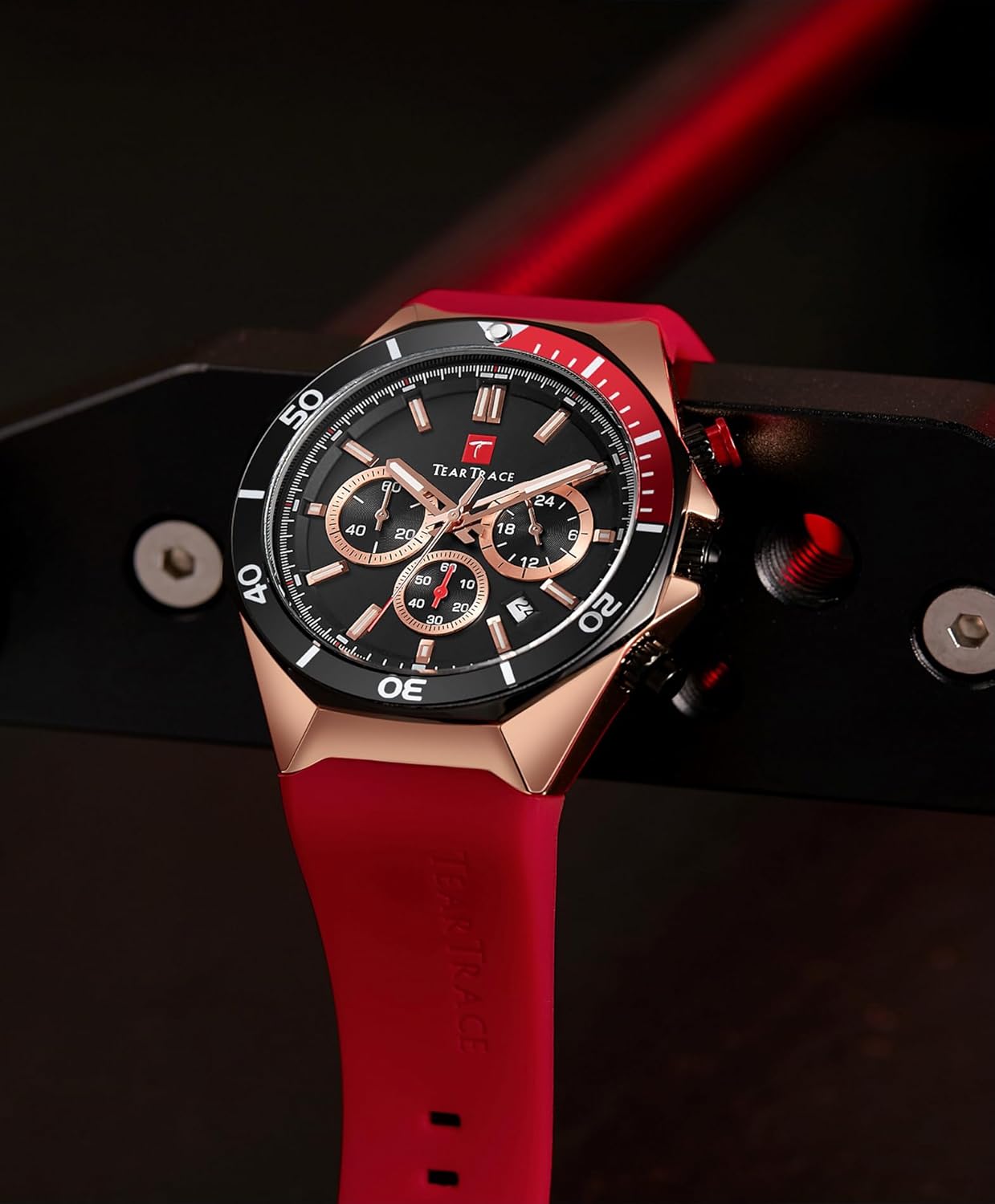 Watches for Men Luxury Quartz Casual Chronograph 3ATM Waterproof Sport Wrist Watches Multifunctional with Silicone Strap Mens Watches