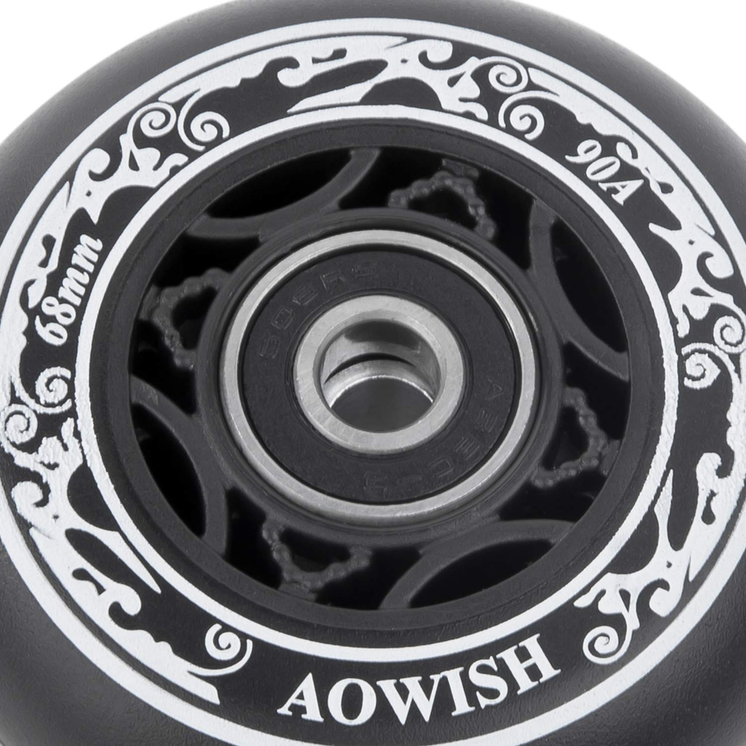 68 mm, mini kółka do deskorolki 90 A, Ripster, mini deska do kółek, wymienne koła z łożyskami ABEC-9 do mini deskorolki DLX, 2-kołowa mini deska falista itp. (zestaw 2 szt.) (czarne)