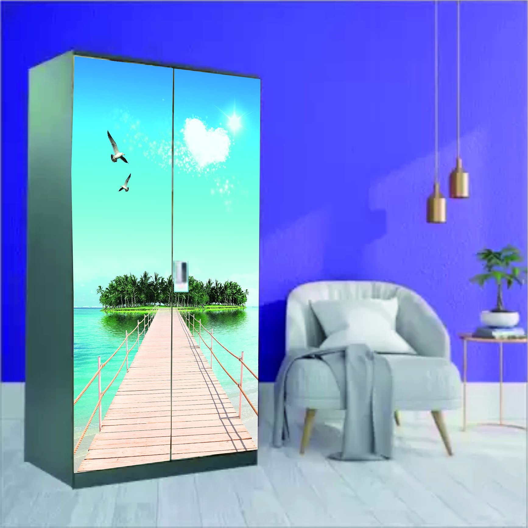 Decor Production Self Adhesive Wallpaper Wall Sticker for Almirah/Wardrobe(Design no. almirah-wallpaper-pt13-8) (B09CYYDXCW) Amazon Price History, Amazon Price Tracker