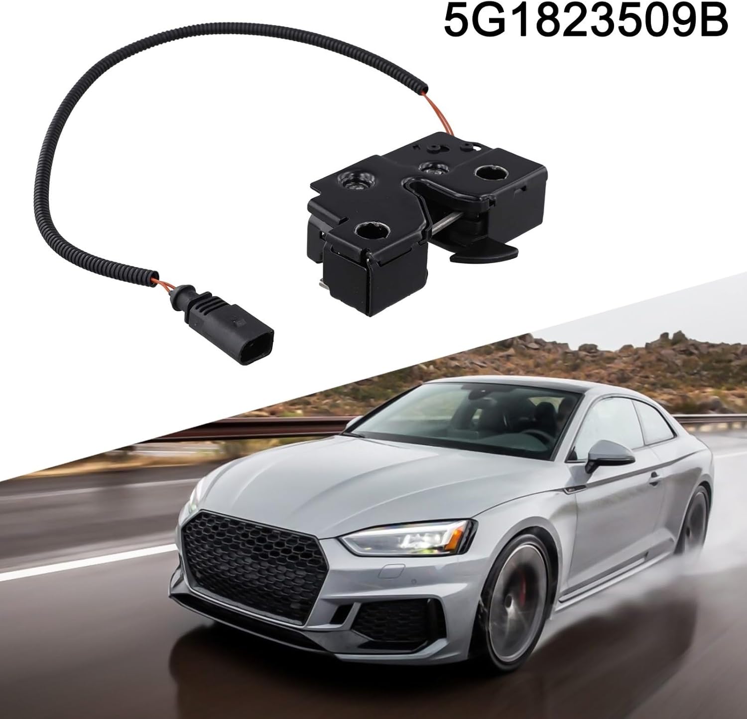 Engine Hood Lock Latch B6/B7, MK5/MK6, 6/7 – Replacement 5G1823509B, Heavy-Duty Black Security Catch with Installation