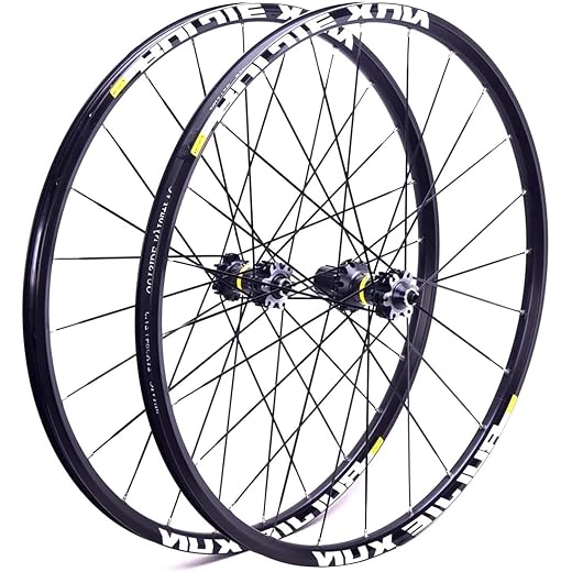 Paire De Roues De Vélo VTT en Fibre De Carbone, Ensemble De Roues Avant Et Arrière De Vélo De Montagne 26", 27,5", 29", Jante en Alliage Double Couche, Roulement Scellé