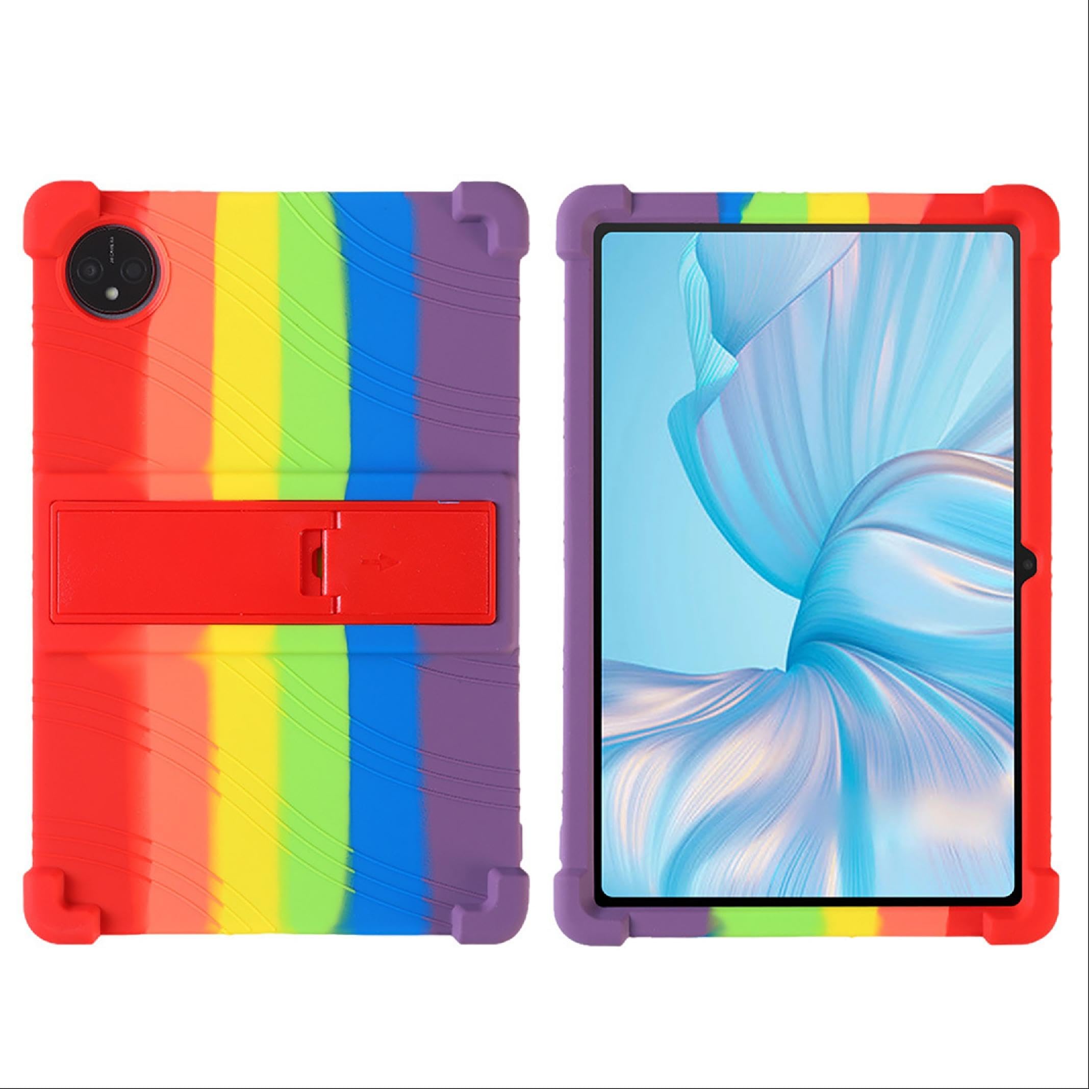 Coque Silicone TPU Pour Blackview ZENO 1 8 Pouces - Avec Support Réglable, Protection Antidérapante, Couleur Noire