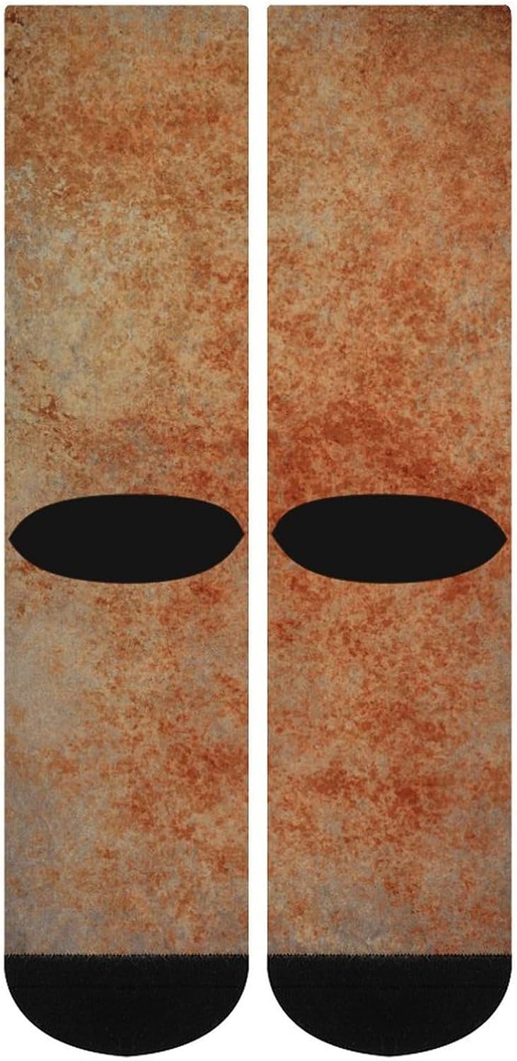 Abstract Brown Rust Art Knee High Socks Athletic Long Stockings Sport Casual Crew Tube Sock Boot 40cm